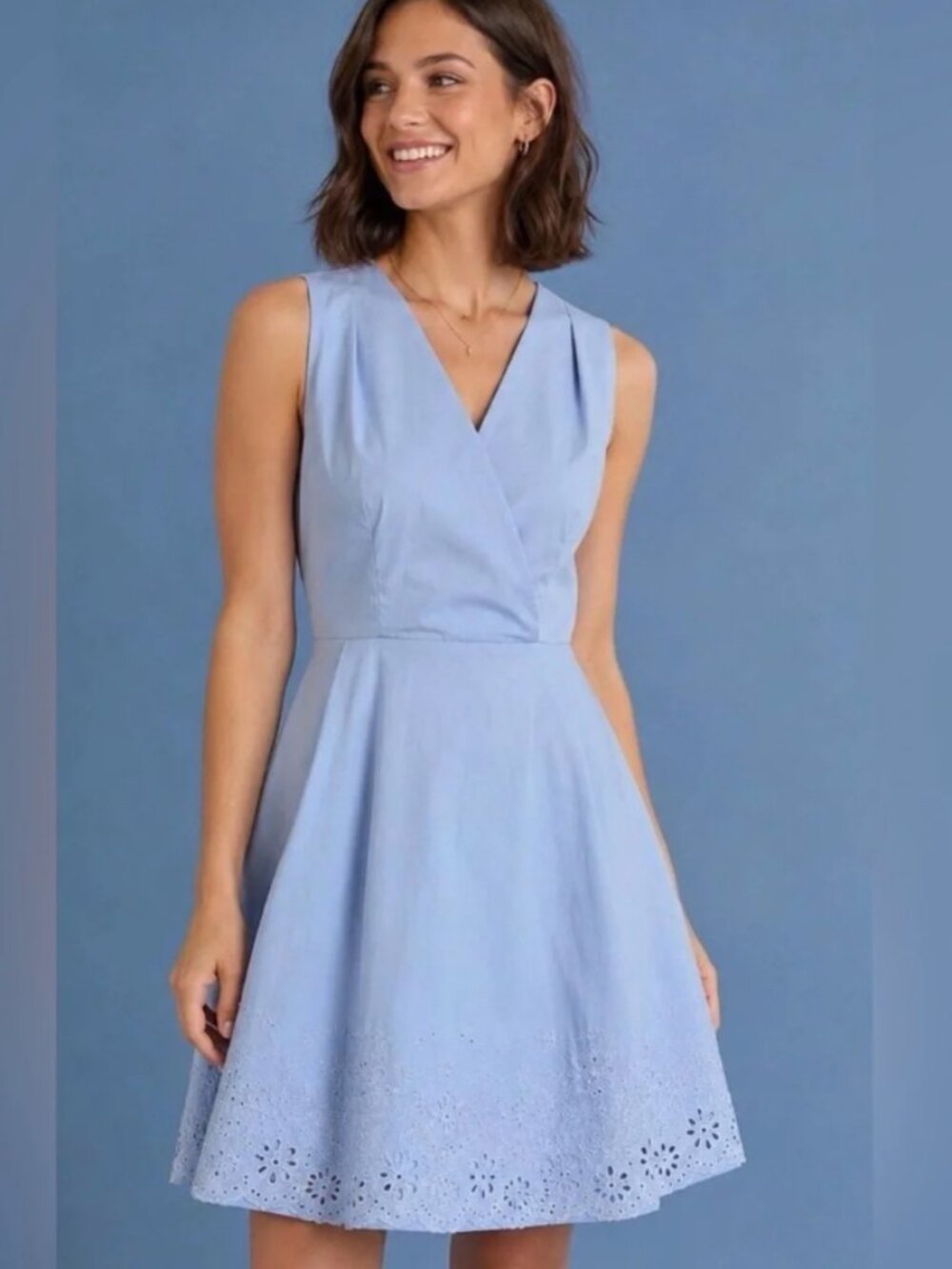 NWOT CALYPSO ST. BARTH  Powder Blue Sleeveless Fit & Flare Dress Large